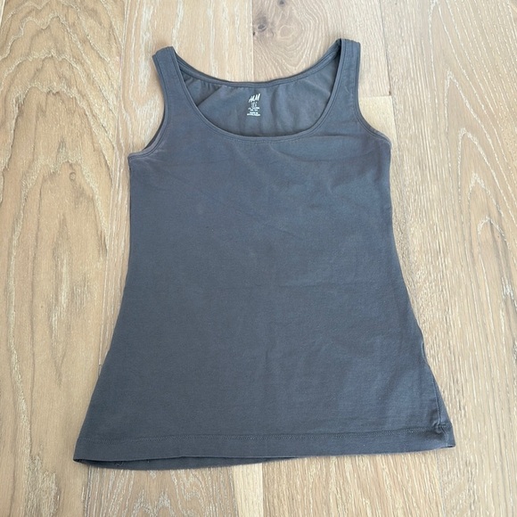 H&M Tops - H&M Women’s Pima Cotton Scoop Neck Tank Top Gray Small Undershirt Summer Beach